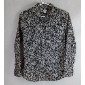 J. Crew Women's Button-Up Leopard Print Blouse Size XS
